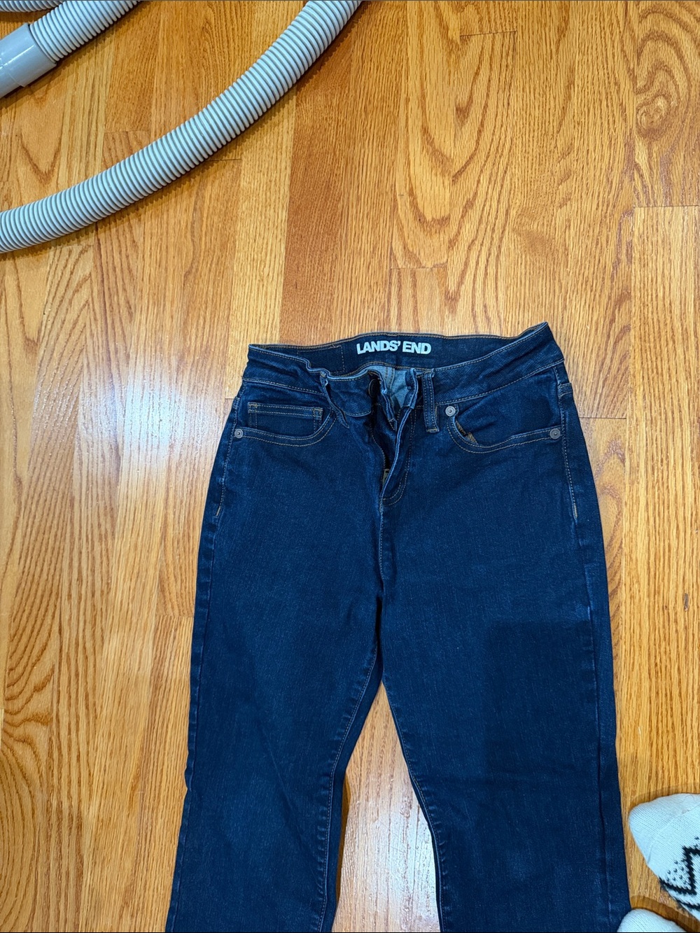 Lands' End Women's Dark Indigo Skinny Jeans - Picture 2 of 6